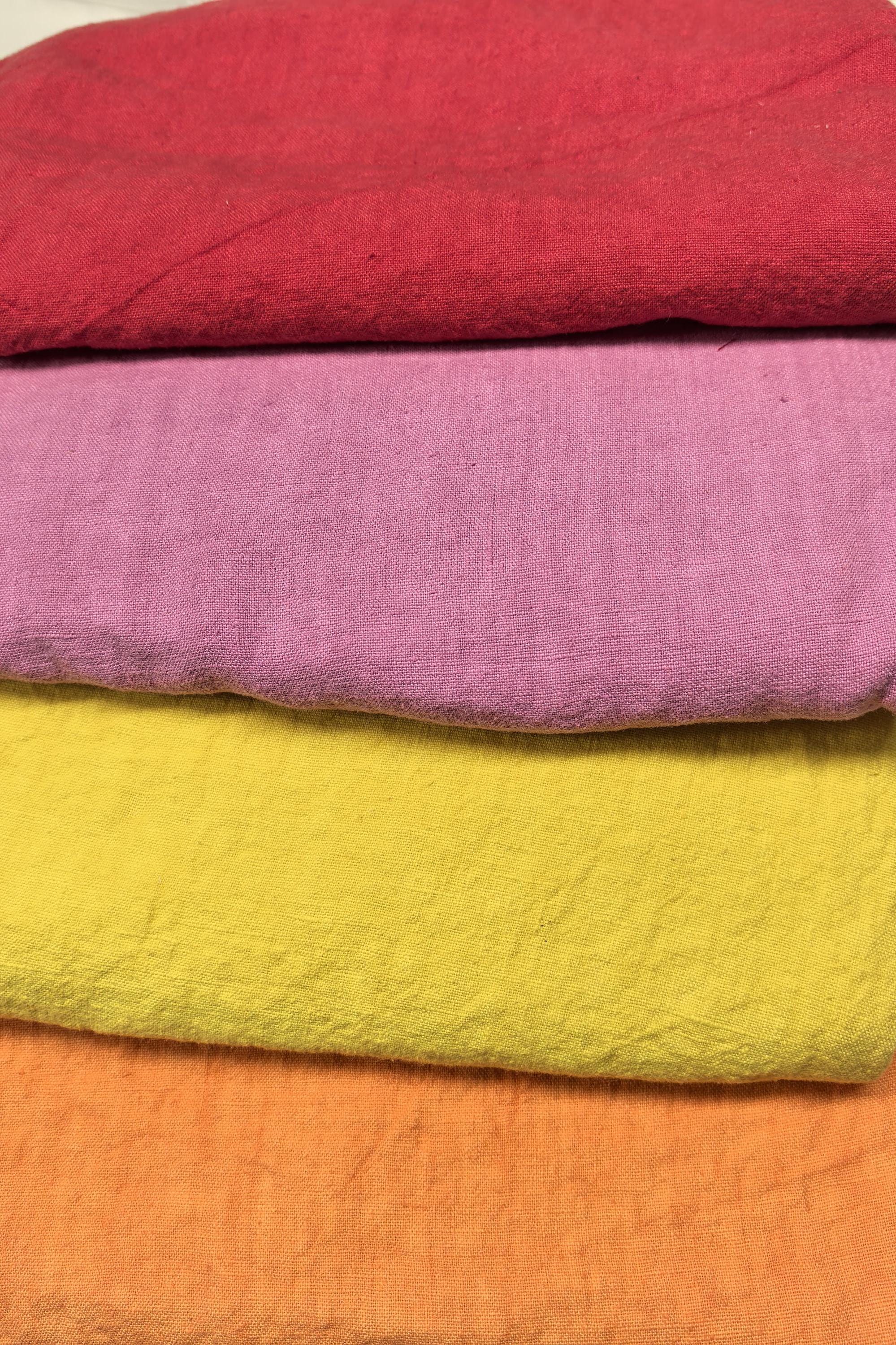 Gelbes Leinenkleid Midi handgemachtes minimalistisches Sommerkleid Damenbekleidung aus Naturfasern