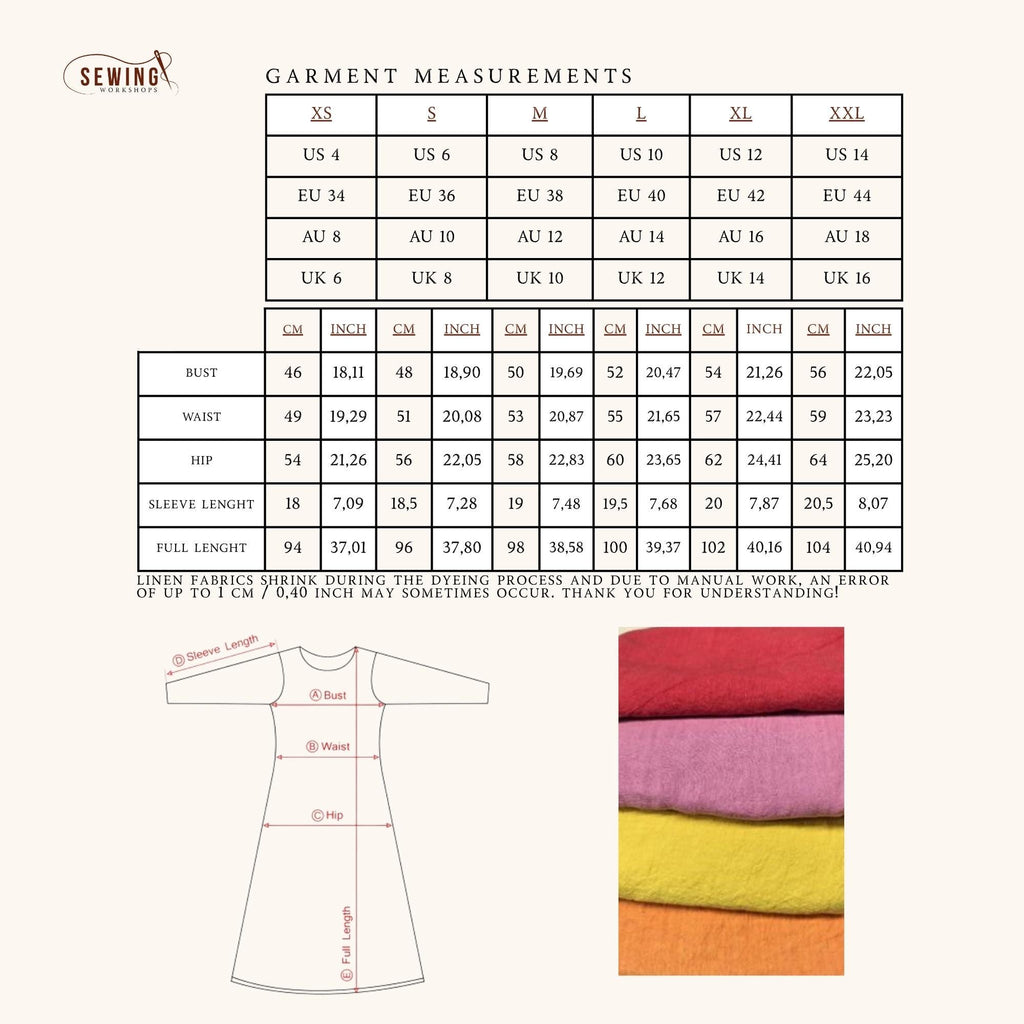 Gelbes Leinenkleid Midi handgemachtes minimalistisches Sommerkleid Damenbekleidung aus Naturfasern