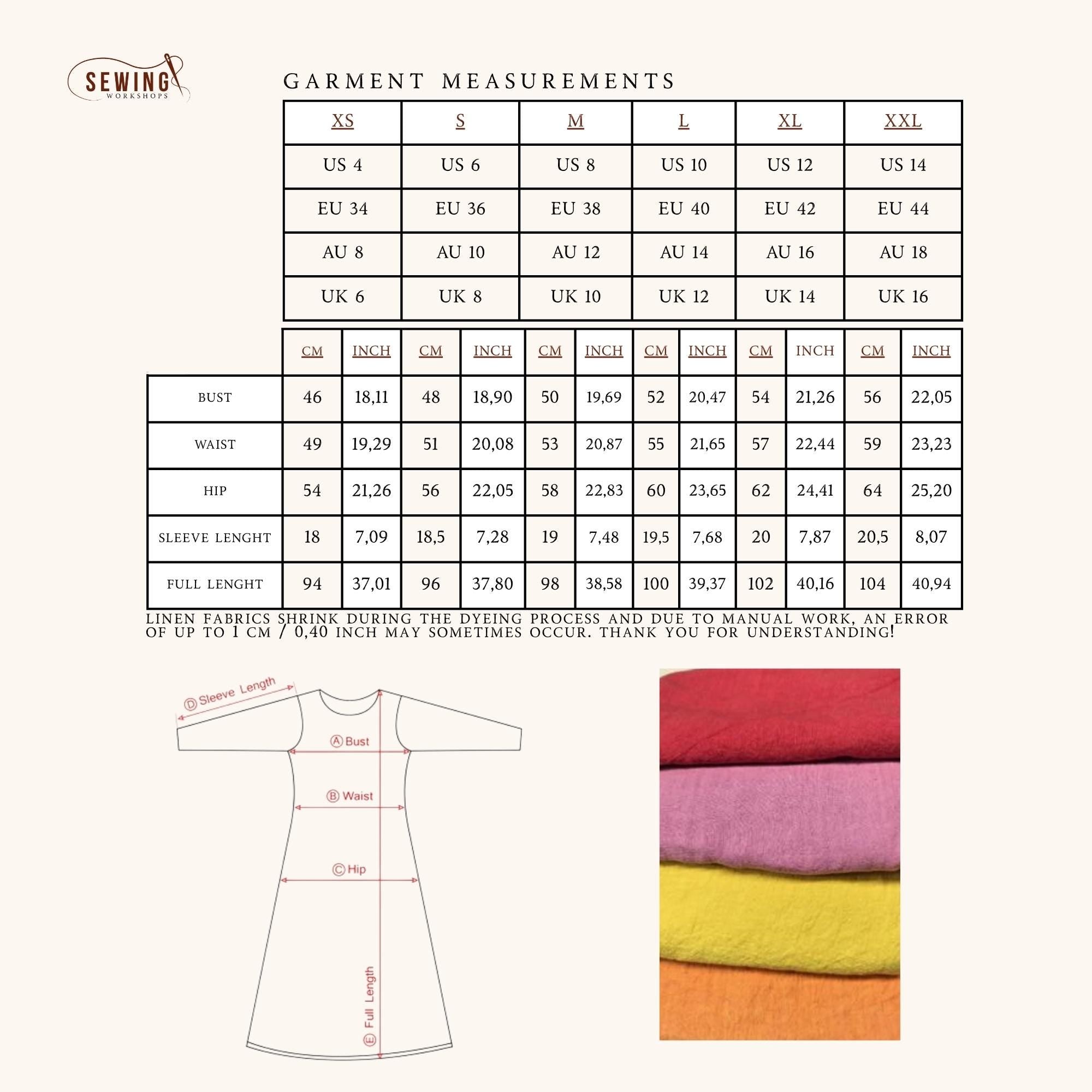 Gelbes Leinenkleid Midi handgemachtes minimalistisches Sommerkleid Damenbekleidung aus Naturfasern